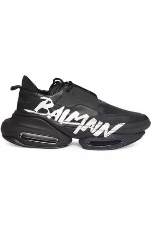 Balmain Men Sneakers - B Bold Low Rubberized Leather Sneakers