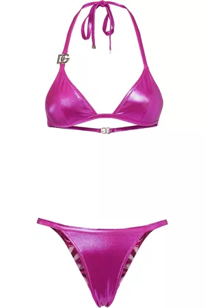 Dolce & Gabbana Women Triangle Bikinis - Laminated Jersey Triangle Bikini Set