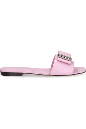 Salvatore Ferragamo Women Leather Sandals - 15mm Lyana Leather Flat Slides