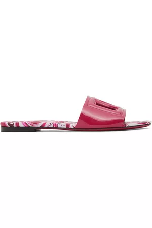 Dolce & Gabbana Women Leather Sandals - 10mm Bianca Patent Leather Slide Sandals