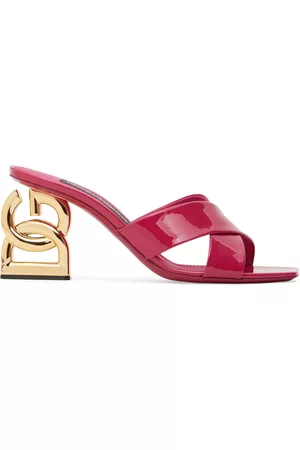 Dolce & Gabbana Women Leather Sandals - 75mm Patent Leather Mules Sandals