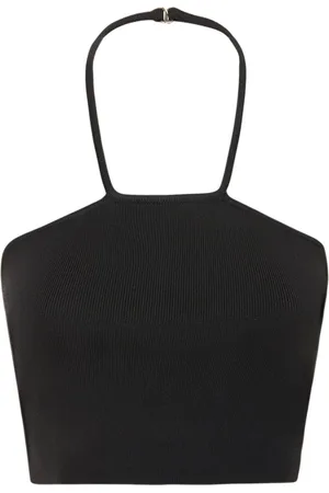 SIMON MILLER Beso Cropped Viscose Halter Top