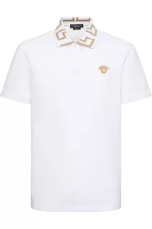 VERSACE Men Polo Shirts - Logo Cotton Polo Shirt