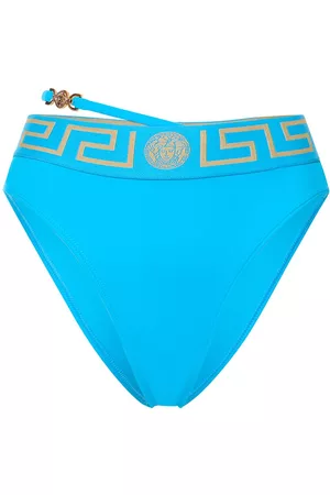 VERSACE La Greca stretch-terry jacquard bikini bottoms