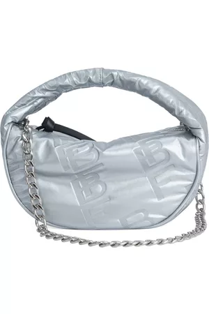 Slim Tote Silver Embossed Shellsuit Fabric and Leather - BY FAR