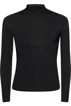 Jil Sander Draped Viscose Jersey Long Sleeve Top