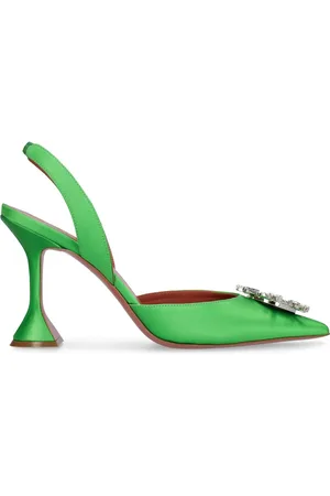 Amina Muaddi 95mm Begum Satin Slingback Pumps