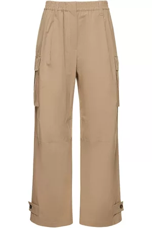 Brunello Cucinelli women's khaki cotton trousers – Loop Generation
