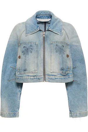 Palm Angels Washed Denim Trucker Jacket 'Grey' – Tenisshop.la