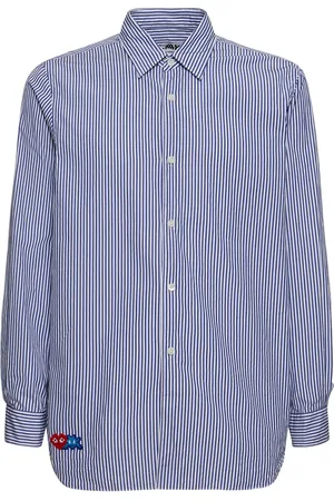 Comme des Garçons Striped Cotton Shirt W/ Logo