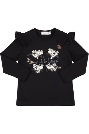 MONNALISA Pink Panther Print Cotton Jersey T-shirt