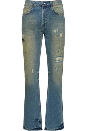 FLÂNEUR Distressed Faded Straight Jeans