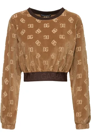 Dolce & Gabbana Monogram Chenille Crop Sweatshirt