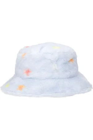 PALM ANGELS: hat in viscose blend with tie dye print - Blue