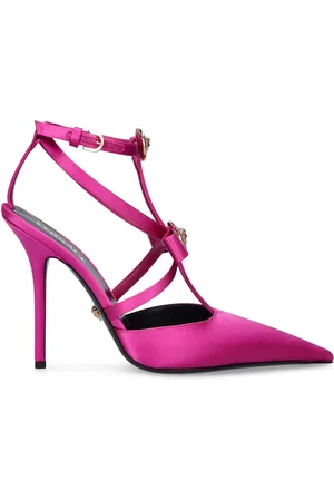 VERSACE 110mm Satin Slingback Heels
