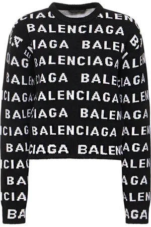 Balenciaga All Over Logo Wool Blend Sweater