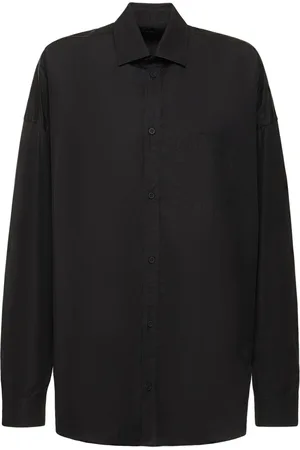 BALENCIAGA Swing tie-detailed printed silk-satin shirt