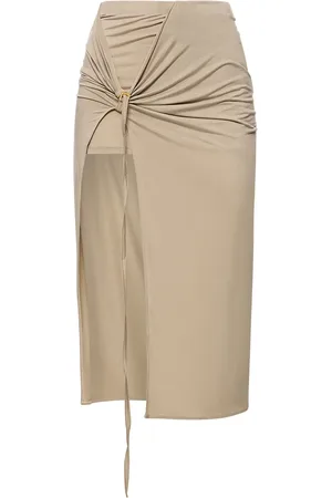 Jacquemus La Jupe Pareo Croissant Cupro Wrap Skirt