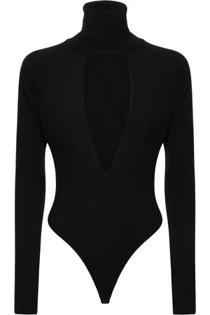 Buy BLACK CUT-OUT TURTLE NECK BODYSUIT for Women Online in India