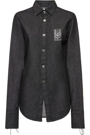 Ludovic De Saint Sernin Slim Fit Denim Shirt W/ Logo Patch