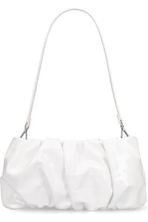 STAUD Bean Shearling Bag in White