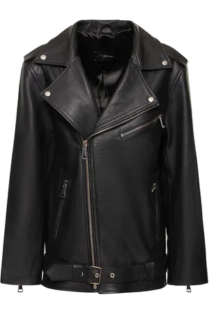 Manokhi Belted Leather Biker Jacket