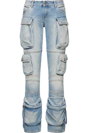 The Attico Essie Denim Low Waist Cargo Jeans