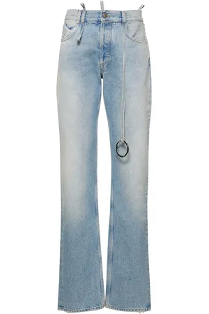 The Attico Denim Straight Jeans W/ Ring Detail