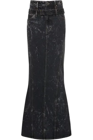 ROTATE Washed Cotton Twill Long Skirt