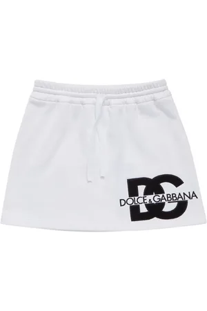 Dolce & Gabbana Logo Embroidered Cotton Skirt