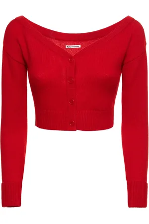 Reformation Millie Cashmere Off-he-shoulder Cardigan