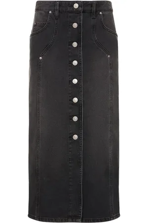 Marant Etoile Vandy Cotton Denim Long Skirt