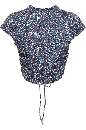 Marant Etoile Juviana Printed Viscose Open Back Top