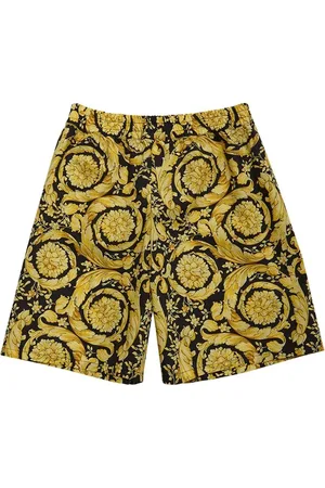 VERSACE Baroque Print Cotton Poplin Shorts