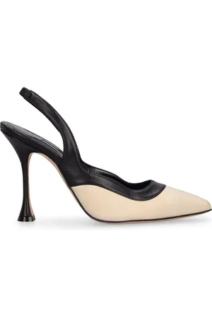 Manolo Blahnik 105mm Goga Leather Slingback Heels