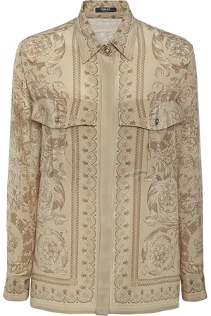 VERSACE Barocco Printed Crepe De Chine Shirt