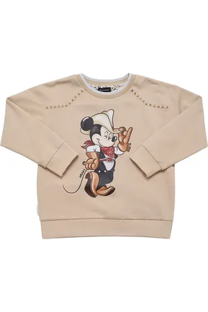 MONNALISA Printed Cotton Crewneck Sweatshirt