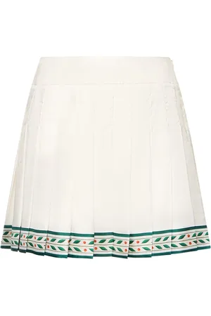 Casablanca Silk Twill Pleated Mini Skirt