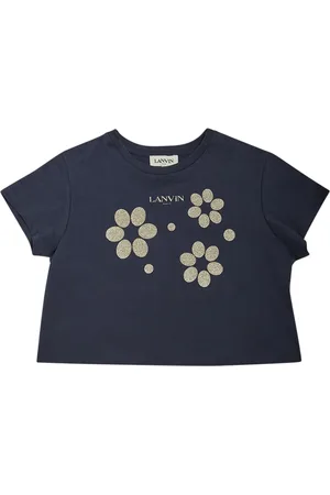 Lanvin Printed Cotton Jersey Crop T-shirt