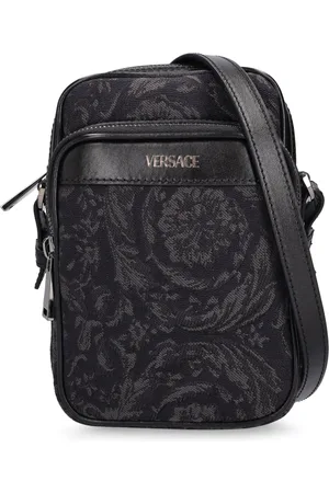 VERSACE Calfskin Medusa Messenger Bag Blue 1334236 | FASHIONPHILE