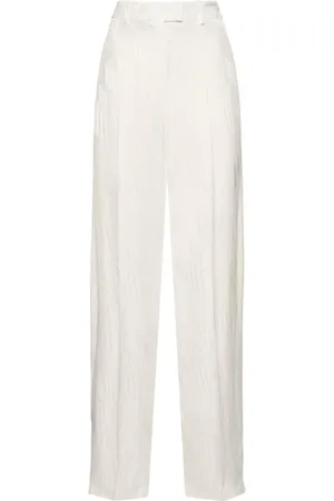 The Attico Jagger Logo Jacquard Satin Wide Pants