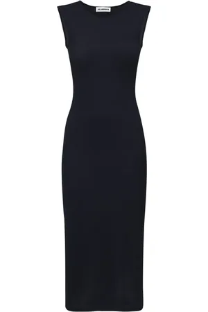 Jil Sander Fitted Stretch Jersey Midi Dress