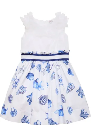 MONNALISA Printed Cotton Satin Dress