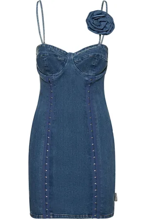 ROTATE Stretch Denim Mini Dress W/rose
