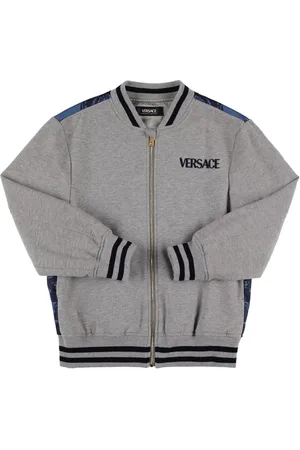 VERSACE Dragan Print Cotton Jersey Bomber Jacket