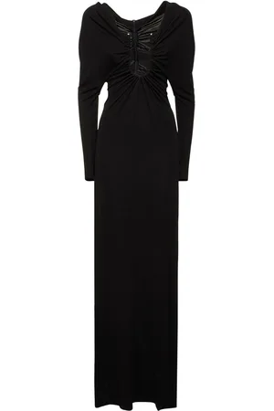 CHRISTOPHER ESBER Arced Dolman Viscose U Neck Long Dress
