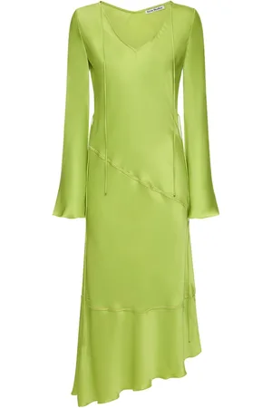 Acne Studios Asymmetric Satin L/s Midi Dress