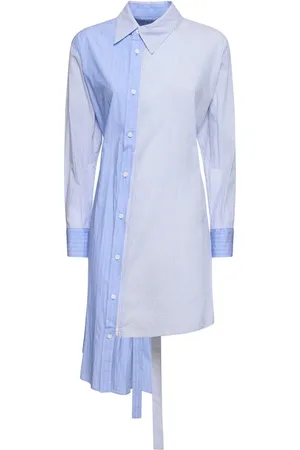 YOHJI YAMAMOTO Striped Asymmetrical Cotton Shirt W/ Zip