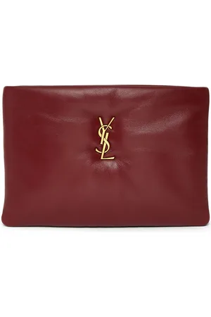 Calypso Small leather pouch in red - Saint Laurent