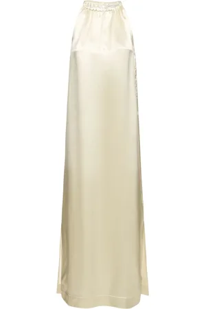 Loulou Studio Morene Silk Blend Halter Neck Long Dress